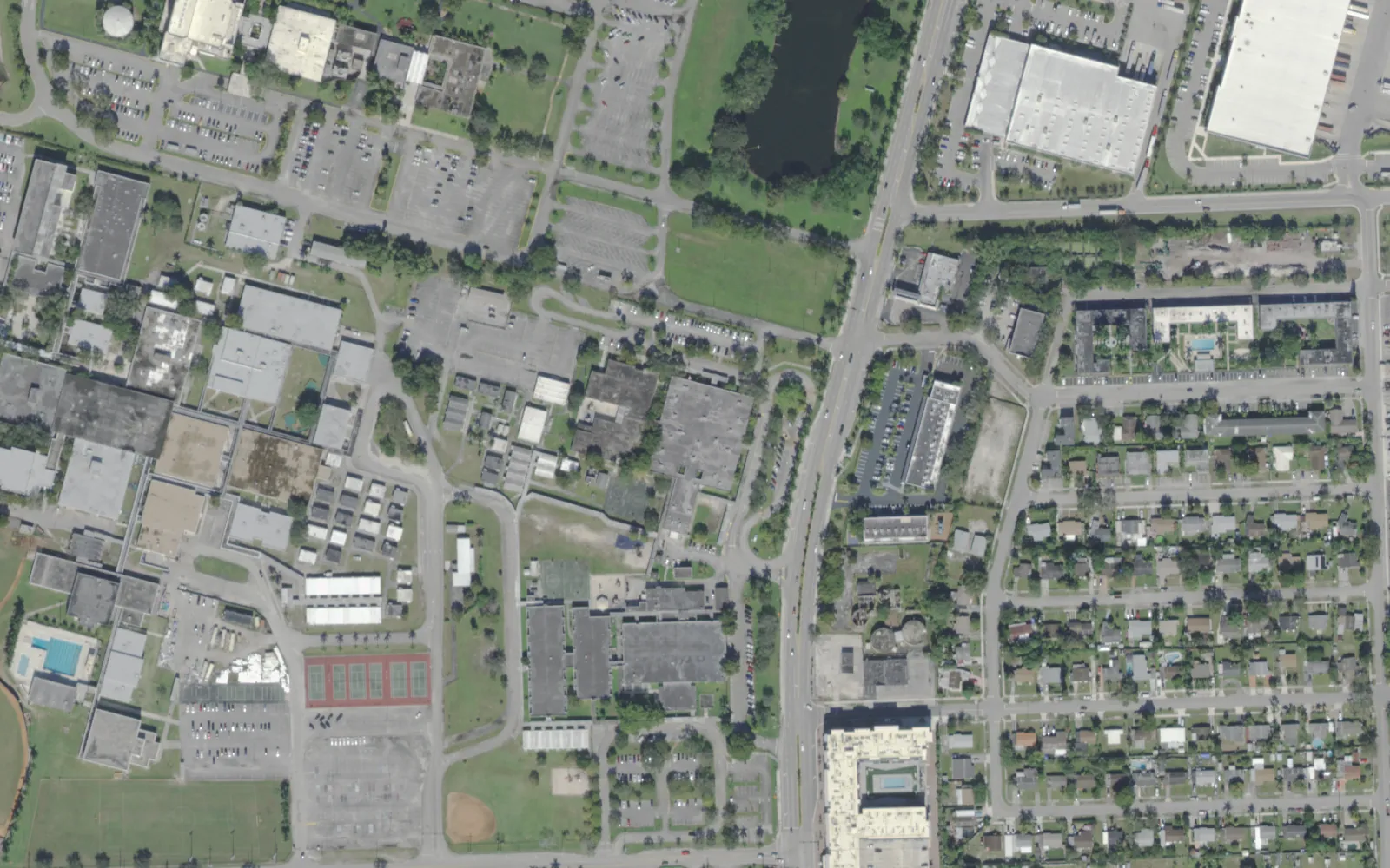 The Nova schools area on Davie Road in Davie, including Nova Blanche Forman Elementary, seen from the air
