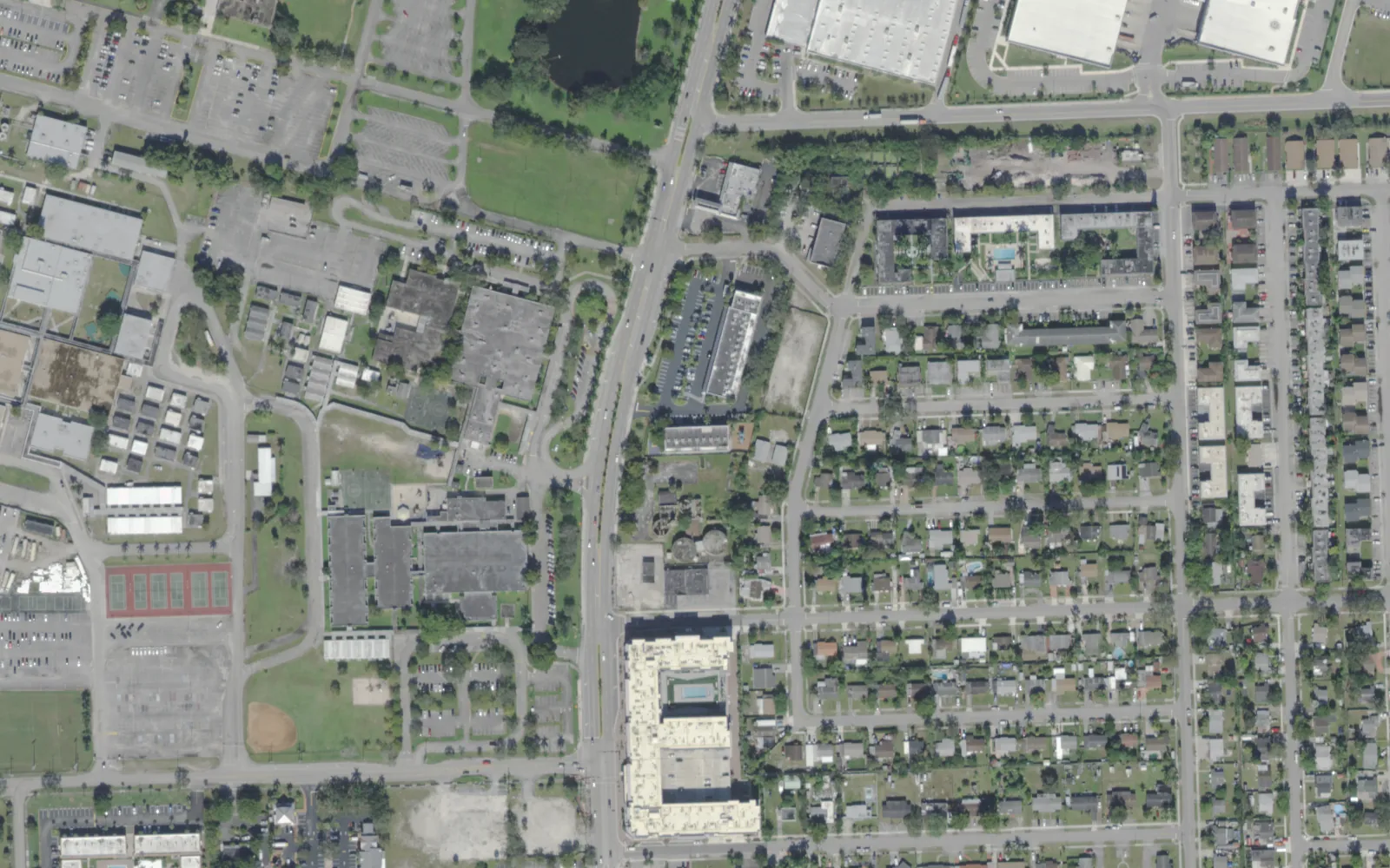 Davie Road near the Nova schools in Davie, where Somerset Academy Davie has its campus, seen from the air