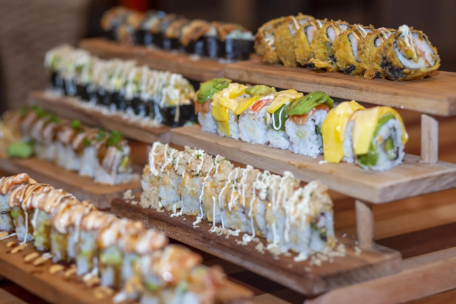 Sushi rolls on a plate. The photo was not taken at a Davie restaurant.