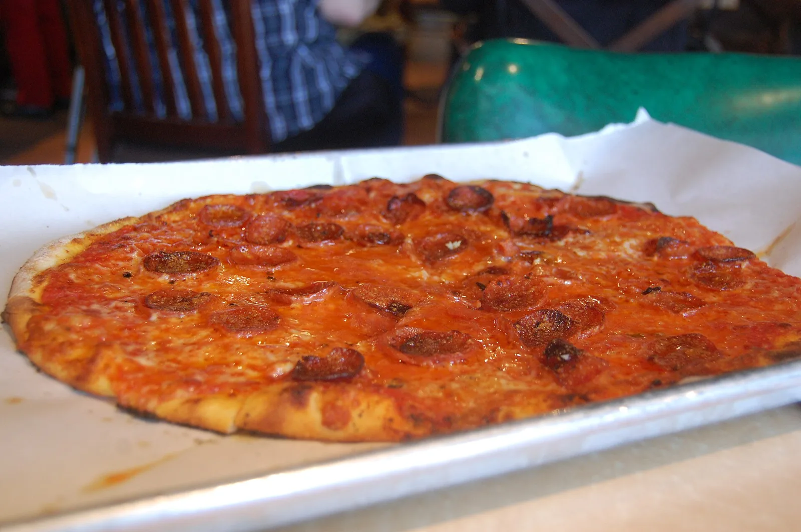 A pepperoni pizza. The photo was not taken at a Davie restaurant.